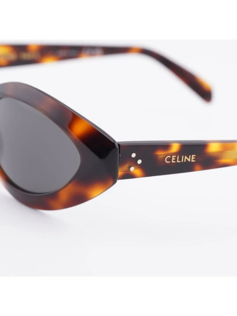 Celine CL40311I 53A Sunglasses Havana Cat Eye Frame, Grey Lenses